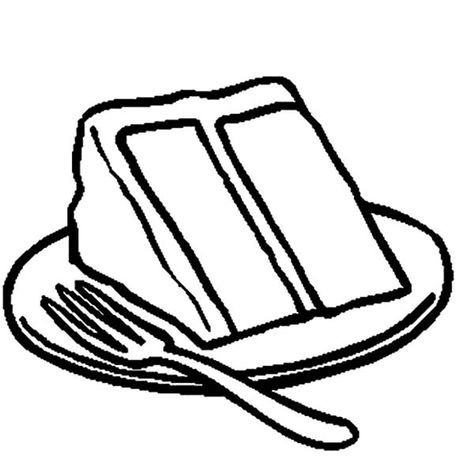 Slice of Chocolate Cake on Plate with Fork Coloring Pages - NetArt Cake Coloring Pages, Letters Preschool, Cake Coloring, Restaurant Tips, Plate Drawing, Cuadros Diy, Cake Drawing, Pages To Color, Slice Of Cake