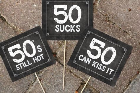 Instant 50th Birthday Candy Jar Signs Table Decoration Printable Mini Signs Chalkboard Decor 50 Sucks 50 Blows 50 Can Kiss It 50's Still Hot 40 Blows, Chalkboard Decor, Rustic Chalkboard, Red Hots, Mini Signs, Baby Printables, Chalkboard Designs, Fiesta Decorations, Birthday Candy