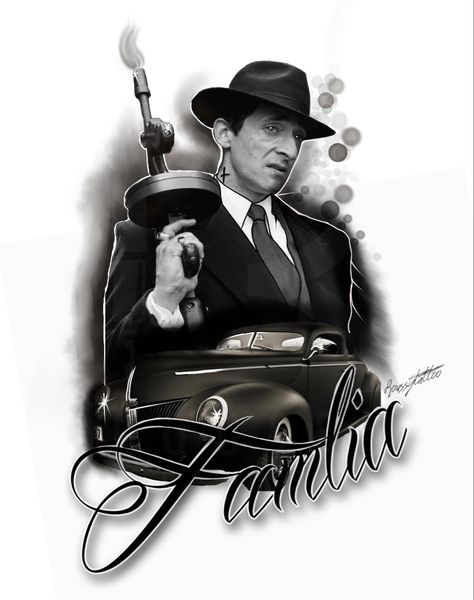 Italian Mafia Tattoo, Italian Mafia Tattoo Design, Mafia Tattoo Gangsters, Gangster Tattoos Mafia, Mafia Tattoo Design, Escobar Tattoo, Mafia Tattoo, Boss Tattoo, Tattoo Mafia