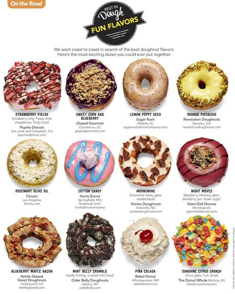 #ClippedOnIssuu from e57iejrhy Donuts Flavors Ideas, Gourmet Donut Flavors, Unique Donut Flavors, Doughnut Flavor Ideas, Gourmet Donuts Ideas, Doughnut Flavors, Cafe Food Ideas, Hurts Donuts, Donut Ideas