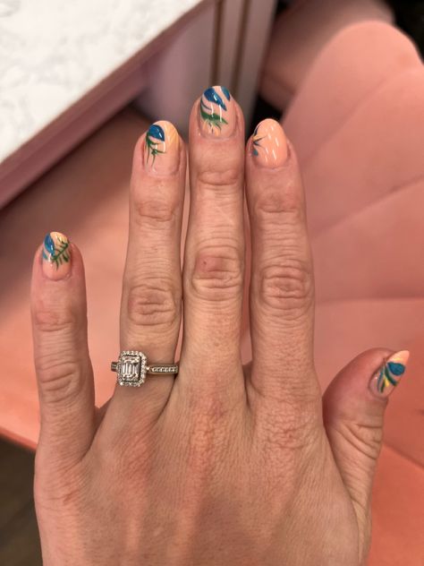 Birds of Paradise Blooms Bird Of Paradise Nails, Paradise Nails, Tropical Nails, Bird Of Paradise, Birds Of Paradise, Paradise, Birds, Nails