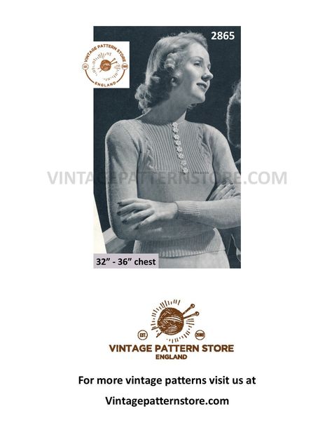 Jumper Patterns, Raglan Sweater, 1930s Art, Pattern Store, Pdf Knitting Pattern, Sweater Jumper, Sweater Knitting Patterns, Vintage Knitting, Vintage Pattern