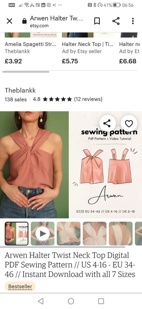 One Shoulder Top, Halter Neck Top, Sewing Lessons, One Shoulder Tops, Pdf Sewing Patterns, Halter Neck, Pdf Pattern, One Shoulder Blouse, Best Sellers