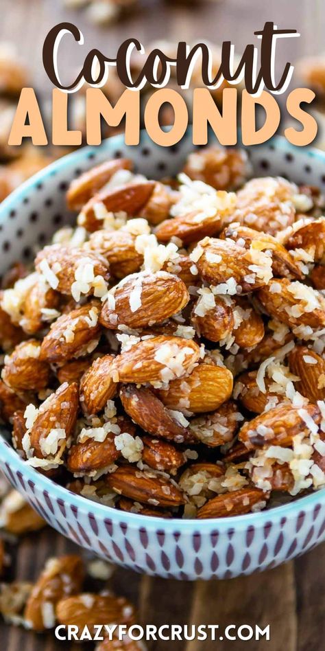 Flavored Almonds Recipe, Candy Almonds Recipe, Roasted Almonds Recipe, Coated Almonds, Coconut Almonds, Almond Snack, Coconut Candy, Candied Almonds, Honey Cookies