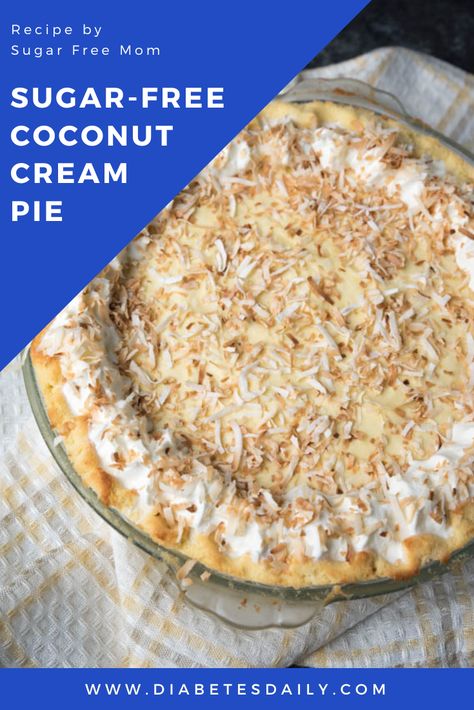 Coconut Cream Eggs Recipe, Sugar Free Coconut Cream Pie, Pecan Cream Pie Recipe, Sugar Free Pie, Sugar Cream Pie, Coconut Cream Pie Recipes, Sugar Free Recipes Desserts, Coconut Pudding, Coconut Pie