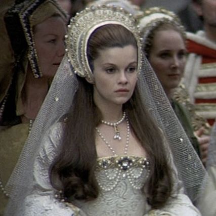 Genevieve Bujold as Anne Boleyn Anne Of A Thousand Days, Anne Of The Thousand Days, Genevieve Bujold, Coronation Gown, Tudor Dress, Tudor Fashion, The Other Boleyn Girl, Tudor Costumes, Tudor Era