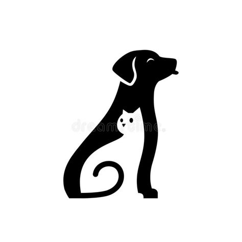 dog cat pet cute care logo vector icon illustration vector illustration Dog And Cat Logo Design, Dog Illustration Design, Dog And Cat Logo, Dog Cat Logo, Pet Icon, Pet Care Logo, Animal Line Drawings, Cat Logo Design, Dog Icon