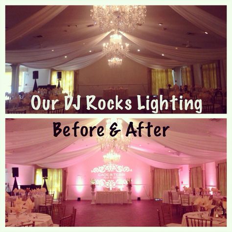 Highland manor wedding with blush pink uplighting and monogram by Our DJ rocks! Www.ourdjrocks.com Pink Uplighting Wedding, Wedding Venues Louisiana, Pink Uplighting, Wedding Cakes Rustic Vintage, Louisiana Wedding Venues, Disneyland Party, Ceiling Drapes, Reception Lighting, Diy Wedding Food