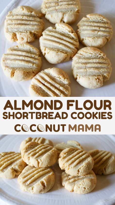 These four-ingredient almond flour shortbread cookies are easy to make and are perfect for the holidays! Almond Flour Shortbread Cookies, Almond Flour Shortbread, Cookies With Almond Flour, Best Shortbread Cookie Recipe, Almond Flour Desserts, Almond Flour Recipes Cookies, Best Shortbread Cookies, Coconut Flour Cookies, Almond Macaroons