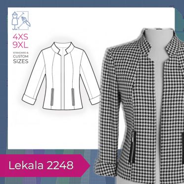 Jacket Without Closure - Sewing Pattern #2248. Made-to-measure sewing pattern from Lekala with free online download. Blazer Patterns For Women Sewing Free, Blazer Patterns For Women Sewing, Women Sewing Patterns, Suit Sewing Patterns, Women Sewing, Blazer Pattern, Coat Pattern Sewing, Big Shoulders, Jacket Pattern Sewing