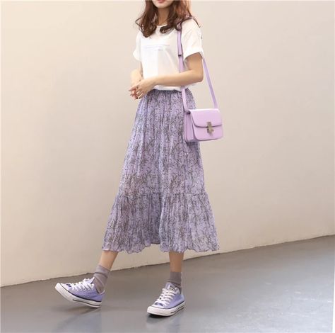 Rok Outfit, Long Skirt Fashion, Korean Outfit Street Styles, Long Skirt Outfits, Korean Casual Outfits, Your Gorgeous, Korean Girl Fashion, Korean Fashion Trends, Korean Outfits