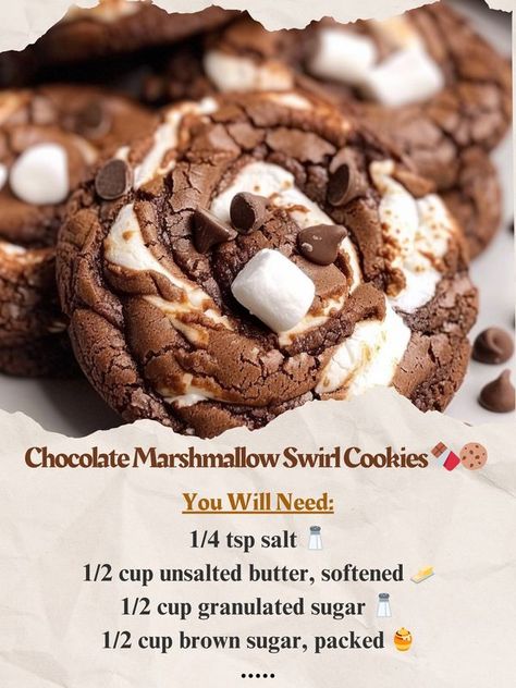 Grandma’s Easy Recipes | Chocolate Marshmallow Swirl Cookies 🍫🍪 | Facebook Marshmallow Filled Cookies, Chocolate Marshmallow Swirl Cookies, Swirl Cookies, Chocolate Marshmallow Cookies, Chocolate Recipes Easy, Chocolate Marshmallow, Recipes Chocolate, Filled Cookies, Chocolate Marshmallows