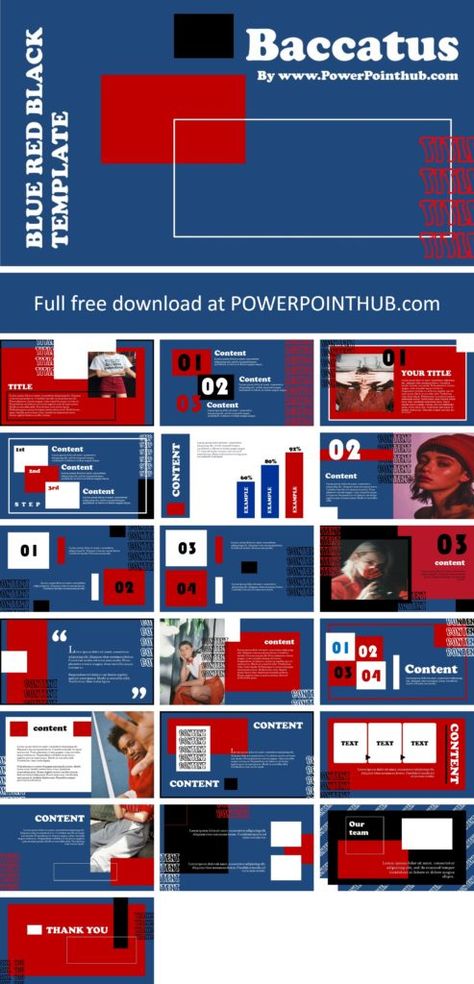 Baccatus PowerPoint Template - Powerpoint Hub Color Palette Bold, Red Presentation, Ppt Free, Ppt Template Design, Free Ppt Template, Powerpoint Free, Infographic Powerpoint, Power Points, Study Smarter