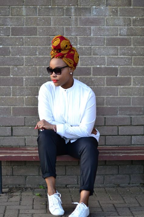 Head Wrap and Sneakers | No Ordinary She Turban Mode, African Headwrap, Head Wrap Styles, Mode Turban, Afro Style, African Head Wraps, Expensive Taste, Head Wrap Scarf, Turban Style