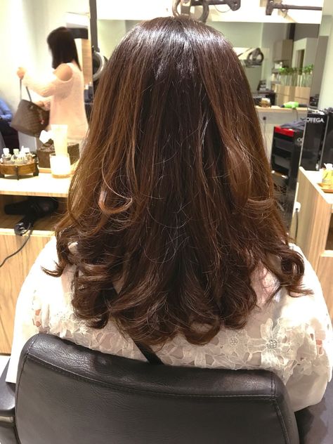 Korean ladies cut and perm S curl. #hairperm #hairsalonsingapore #koreanperm #hair #ladieshair #hairsalon #johnhairstylist Digi Perm, Korean Perm, Ladies Cut, S Curl, Latest Haircuts, Beautiful Haircuts, Permed Hairstyles, Perm, Medium Length