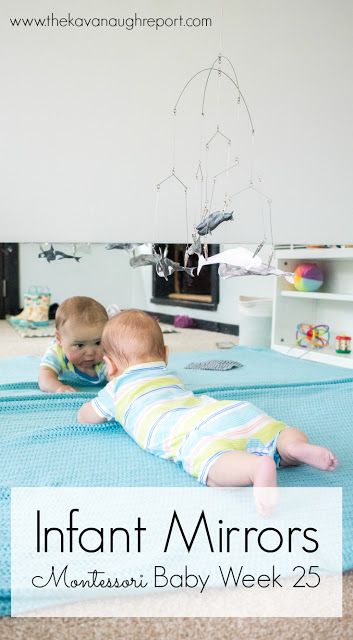 Babies love mirrors, and a long, low mirror is a staple in a Montessori baby environment. Montessori Mirror, Montessori Newborn, Montessori Baby Activities, Montessori Infant Room, Baby Weeks, Montessori Parenting, Diy Montessori, Montessori Baby Toys, Baby Activities