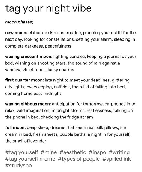 First Quarter Moon, Descriptions Of People, Moon Lighting, Waxing Crescent Moon, The Sound Of Rain, Quarter Moon, Aesthetic Types, Types Of Aesthetics, Different Types Of People