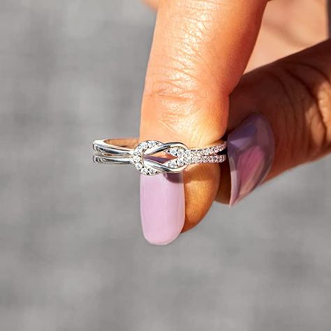 The Love Between Mother and Daughter is Forever Mother Daughter Ring, Story Jewellery Mother Daughter Square Knot Ring for Women, Friends, Mothers Day Birthday Christmas Gifts Jewelry Gift for Women Celtic Sister Knot, Rings Friendship, Mother Daughter Rings, Bff Rings, Daughter Ring, Matching Promise Rings, Friendship Ring, Love Knot Ring, Square Knot