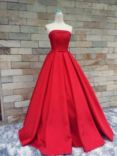 82cadb0649a3af4968404c9f6031b233desc52938298ri Prom Gown For Teens, Prom Dress Satin, Prom Dress Strapless, Red Prom Dress Long, Kids Fitness, Red Ball Gown, Modest Evening Dress, Prom Dresses Simple, Satin Evening Gown