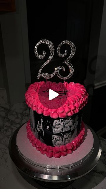 Pamela Anaele on Instagram: "Happy 23 Nyah!! Hot Pink picture heart cake😍😍. #pinkcake #23 #pinkheart #heartcake #glittercake #picturecake #cakereels #caketrends #baltimorebaker #baltimorecakes #dmvbaker #dmvcakes #trendingreels #cakestagram #cakesofinstagram #blowthisup #hotpink #customcakes #vintagecake #luxurycakes #birthdaycake" Hot Pink Heart Cake, Picture Heart, Cake Trends, Glitter Cake, Heart Cake, Pink Cake, Vintage Cake, Bday Ideas, Custom Cakes