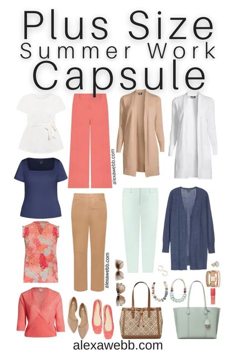 Plus Size Work Capsule for Summer 2022 - Part 2 - Alexa Webb A plus size business casual outfit with bright colors for spring and summer. Spring Business Casual Outfits, Plus Size Capsule Wardrobe, Summer Business Casual Outfits, Casual Outfits Plus Size, Work Capsule, Summer Office Outfits, Spring Business Casual, Smart Casual Work Outfit, Outfits Preppy