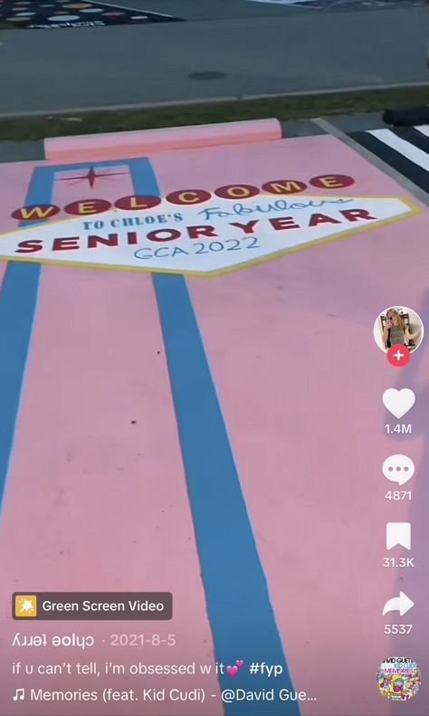 Fun Senior Parking Spots, Senior Parking Spit Ideas, Creative Senior Parking Spots, Paint Your Parking Spot Ideas, Senior Parking Space Ideas Taylor Swift, Barbie Senior Parking Spot, Class Of 2025 Parking Spots, Senior Parking Ideas, Pink Senior Parking Spots