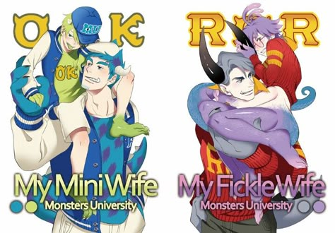 Sully X Mike, Monsters Inc University, Cartoon Characters As Humans, Anime Vs Cartoon, Cartoon As Anime, Anime Monsters, Monsters University, Anime Version, Monster University