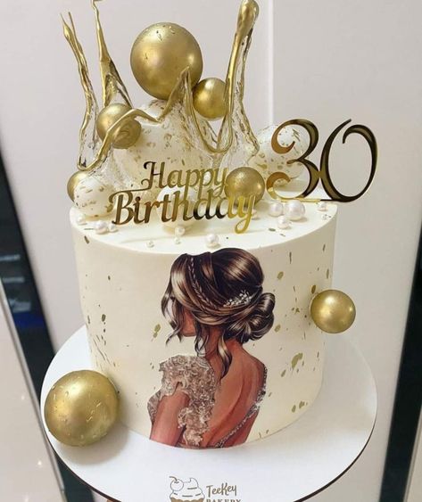 30th Birthday Ideas For Women Cake, 30th Birthday Cake For Women, Birthday Cake For Women, Cake For Women, Modern Birthday Cakes, 30th Birthday Cake Topper, 30th Birthday Cake, Resep Brownies, Candy Birthday Cakes