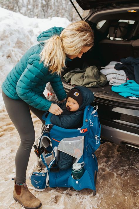 What to Pack for Hiking with a Baby - Hailey Outside Hiking With Newborn, Hiking With Toddlers, Hiking With Baby, What To Pack For Hiking, Baby Frenchie, Best First Aid Kit, Baby Hiking, Camping Kids, Camping Baby