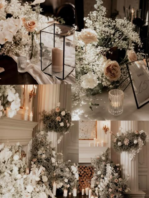 Luxury Neutral Aesthetic, Brown Flower Centerpieces, Neutral Vintage Wedding, Beige And Black Wedding Theme, Creamy Neutral Wedding, Wedding Nude Theme, Neutral Fall Wedding Flowers, Champagne Gold Wedding Theme, Champagne Wedding Centerpieces