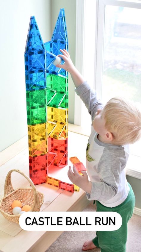 Magnetic Tile Marble Run, Magna Tile Ball Run, Magnet Tile Castle, Magna Tile Castle, Magnatiles Marble Run, Magnatile Marble Run, Magnetic Tiles Marble Run, Ball Run Magnetic Tiles, Magnatiles Ball Run