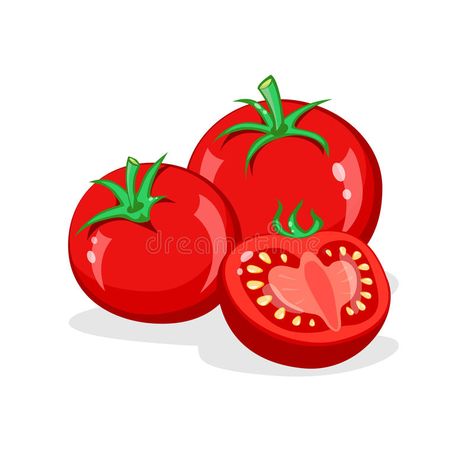 Vegetable Vector Illustration, Vegetables Cartoon Images, Tomato Vector Illustration, Tomato Cute Drawing, Tomatoes Drawing, Tomatoes Illustration, Tomato Cartoon, Tomato Clipart, Cartoon Tomato