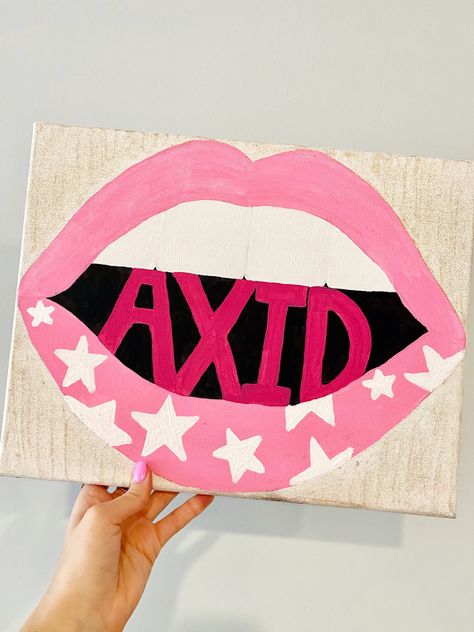 Alpha Xi Delta Canvas Painting, Axid Canvas Alpha Xi, Axid Canvas, Alpha Xi Delta Canvas, Axid Sorority, Big Little Canvas Ideas, Sorority Canvas Art, Kappa Delta Canvas, Greenhouse Room