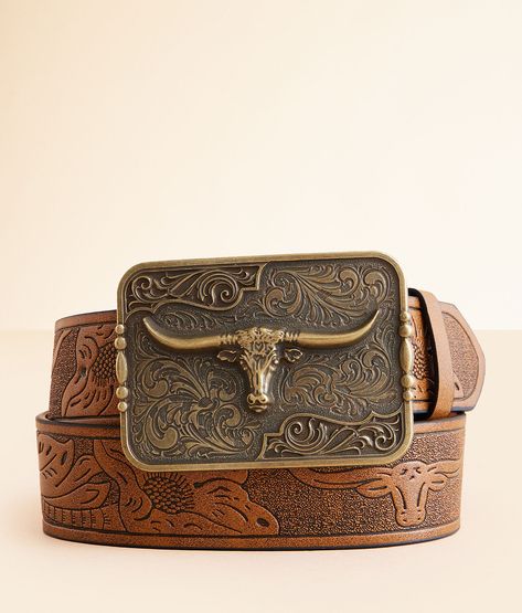 BKE Western Steer Belt - Women's Belts in Tan | Buckle Women’s Belt Buckle, Lee Dutton, Western Belts For Women, Cowboy Buckle, Cowboy Belt Buckles, Dream Country, Wishlist 2024, Cowboy Belt, Western Clothes