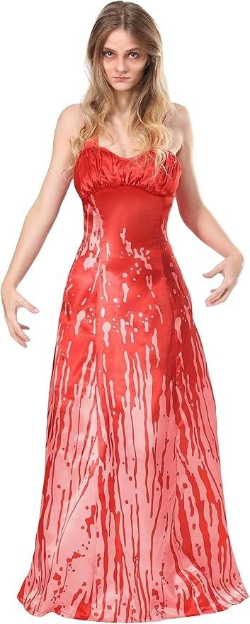 Amazon.com: Carrie Costume for Women X-Small Bundle Red : Clothing, Shoes & Jewelry Carrie Costume, Carrie Halloween Costume, Horror Movie Costumes, Castlevania Wallpaper, Outfit Halloween, Scary Halloween Costumes, Scary Costumes, Silky Dress, Movie Costumes