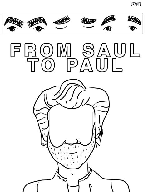 From Saul To Paul Craft, Saul To Paul Craft, Saul Becomes Paul, Saul To Paul, Bible Pages, Bible Crafts Sunday School, Bible Verse Coloring Page, Bible Quiz, Children's Church Crafts