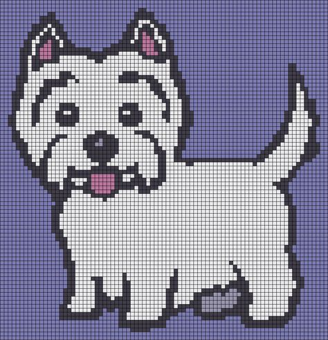 Alpha Friendship Bracelet Pattern #9725 - BraceletBook.com Animal Knitting Patterns, Animal Cross Stitch Patterns, Stitch Book, Dog Crafts, Pixel Art Pattern, Crochet Tapestry, Cross Stitch Animals, Crochet Dog, Alpha Pattern