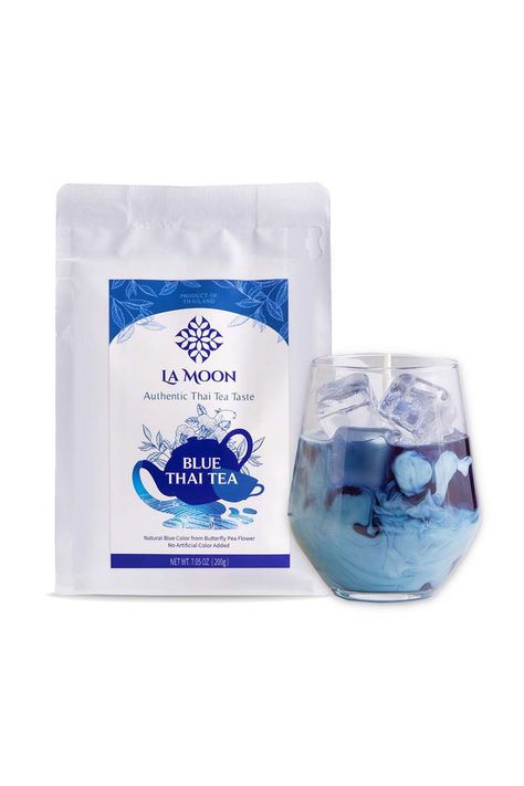 100% natural blue Thai tea made with butterfly pea flowers – no dyes or additives See full details and shop now! | #giftguide #travel #thailand Butterfly Pea Flowers, Beauty Camera, Thailand Travel Guide, Drink Tags, Travel Guide Book, Bangkok Travel, Thai Tea, Butterfly Pea Flower, Travel Thailand