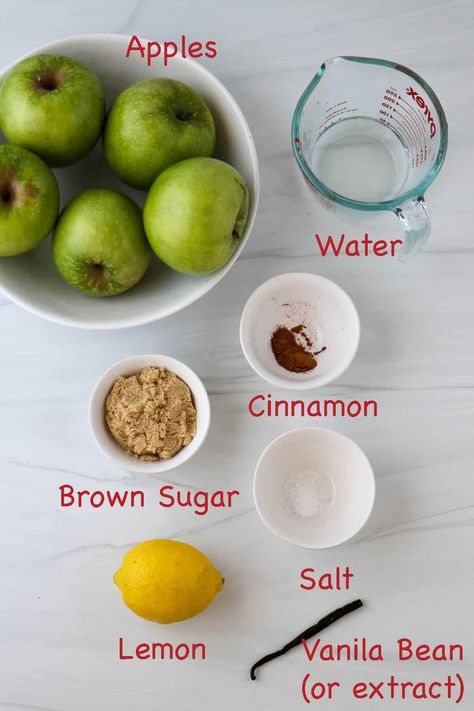 A simple recipe for homemade apple compote flavored with cinnamon, brown sugar and vanilla. Apple Recipes No Sugar, Stewed Apples Recipe, Apple Compote Recipe, Apples With Cinnamon, Stewed Apples, Apple Compote, Bramley Apple, Slow Cooker Stew, Sugar Apples