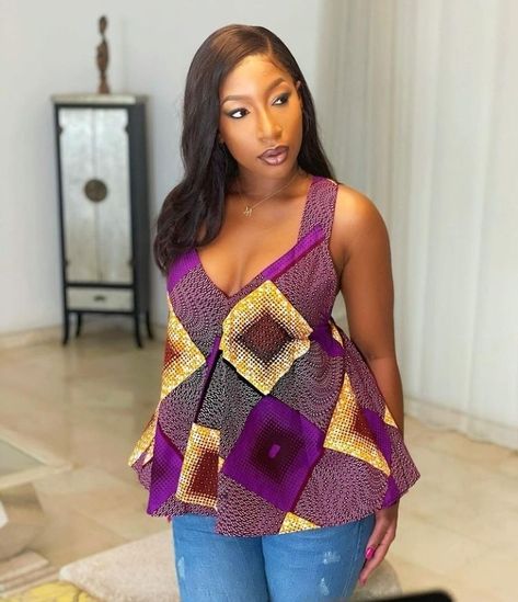 Ankara Flare Tops, Sleeveless Ankara Dress, Chitenge Tops, Atampa Styles, Ankara Kimono Style, Kimono Styles, African Print Kimono, Ankara Kimono, Ankara Blouse