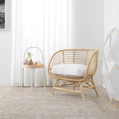 Ikea Buskbo, Armchair Ikea, Ikea Armchair, Ikea Desk Hack, Hack Ikea, Parlor Chair, Wicker Armchair, Ikea Finds, Ikea Catalog