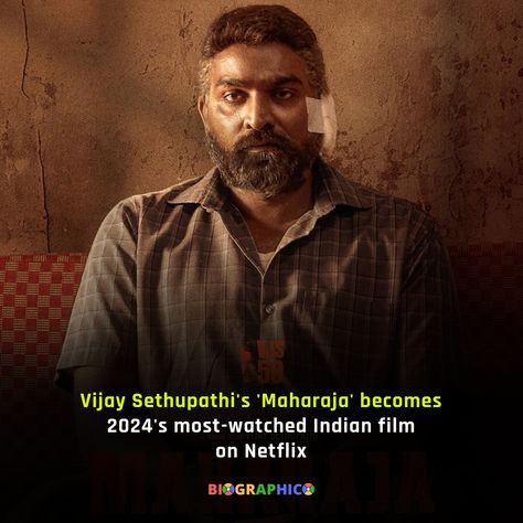 Vijay Sethupathi's *Maharaja* has captured the hearts of audiences worldwide, emerging as the most-watched Indian film on Netflix in 2024. The film's compelling narrative, powerful performances, and Sethupathi's magnetic screen presence have made it a global sensation, solidifying its place as a must-watch movie of the year. #VijaySethupathi #MaharajaOnNetflix #MostWatched #IndianCinema #NetflixIndia #FilmOfTheYear #BollywoodHits #Kollywood #StreamingSuccess #CinemaLovers #TopFilm2024 #Netfl... Films On Netflix, Vijay Sethupathi, Netflix India, Watch Movie, Indian Film, Cool Watches, Movies To Watch, Made It, The Year