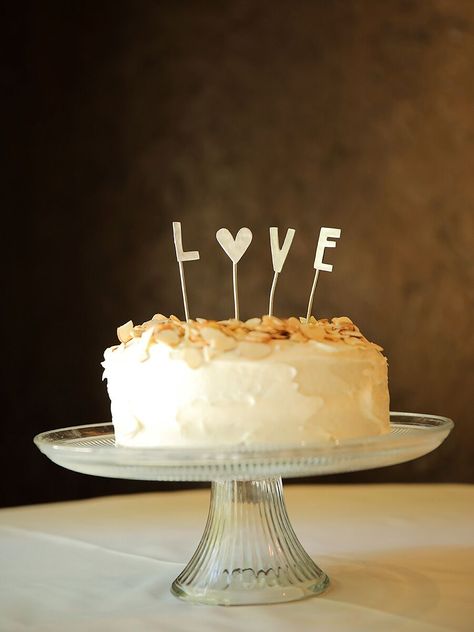 Ideas & Advice by The Knot Wedding Cake Topper Ideas, Simple Wedding Cake Toppers, Diy Wedding Cake Topper, Cake Topper Ideas, Cake Topper Diy, Letter Cake, Wedding Cake Toppers Unique, Love Cake Topper, Diy Wedding Cake