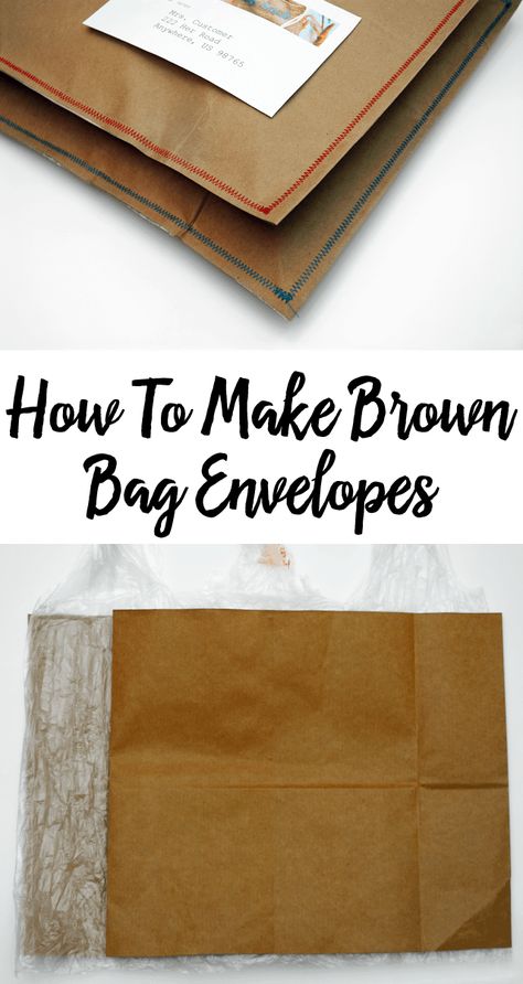 Paper Bag Envelopes, Paper Grocery Bag Crafts, Brown Paper Packages Diy, Brown Paper Envelopes, Paper Bag Wrapping, Homemade Envelopes, Plastic Bag Crafts, Brown Paper Lunch Bags, Make Brown