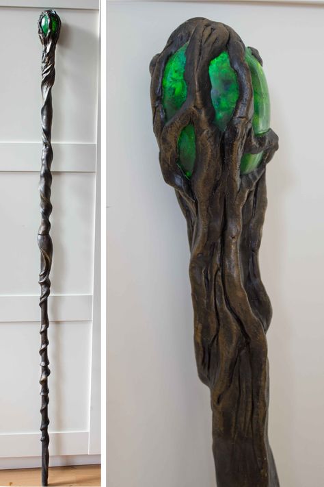 Woodland Staff, Maleficent Halloween Costume, Staff Magic, Disney Costumes Diy, Magic Staff, Dnd Druid, Wizard Staff, Wooden Staff, Walking Staff