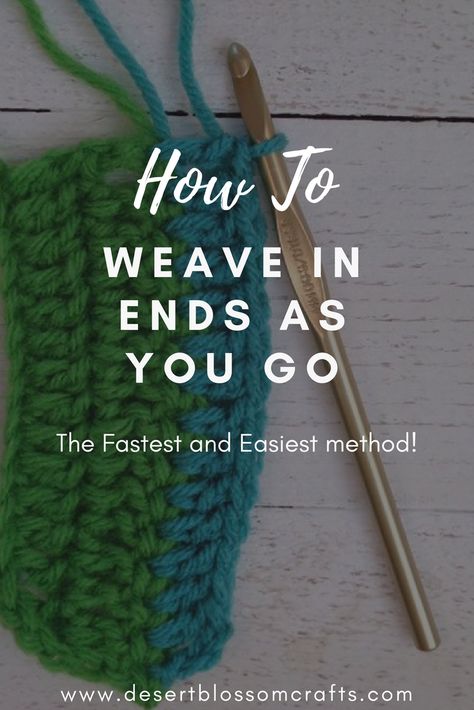 The easiest and fastest method for weaving in ends—doing it as you go! This will save you so much time! When I discovered it, everything about my crochet life was better. I know you will love it too!  #crochet #crocheting #weaveinends #howtos #tutorial #howtoweaveinends #crochetpattern #crochettutorial #freetutorials #freecrochetpatterns Weave In Ends Knitting, Crocheting Techniques, Macrame Things, Joining Yarn, Knitting Board, How To Weave, Crochet Classes, Crochet Knit Stitches, Crochet Weaves