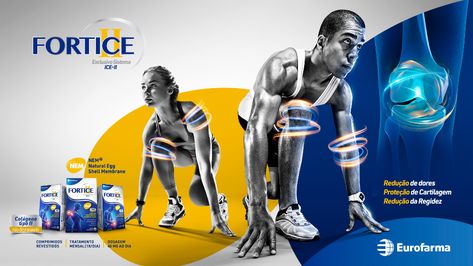 Fortice II - Eurofarma on Behance Health Social Media, Health Products Design, Health Ads, Social Media Advertising Design, Brand Advertising, Creative Advertising Design, Graphic Design Ads, Arte Alien, Sports Medicine