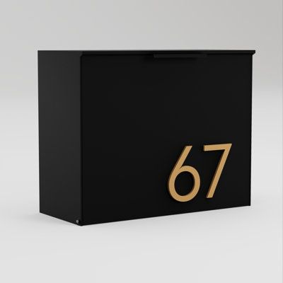 This wall mounted mailbox is constructed of 14 gauge steel. It has been treated and finished with the highest quality powder coating, guaranteed to protect your product and keep it looking new for years to come. It also includes custom house numbers that add more curb appeal to your home | Post & Porch Cubby Wall Mounted Mailbox Black 11.5 x 14.0 x 6.0 in, Steel | MTMA1075_88311529_88477197_88477198 | Wayfair Canada Porch Mailbox, Cubby Wall, Front Door Hardware, Steel Mailbox, Custom House Numbers, Wall Mount Mailbox, Newport Brass, Mounted Mailbox, Address Numbers