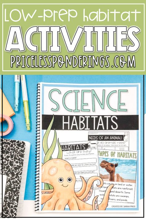 grab a great list of some easy ideas to teach about habitats and biomes. In this post, I’ll share how to teach habitats by using low-prep hands-on and distance learning resources. 2nd Grade Habitat Project, Activities For Third Graders, Habitats Activities, Sloth Habitat, Teaching Habitats, Habitat Activities, Habitats Projects, Elementary Science Activities, Animal Habitat