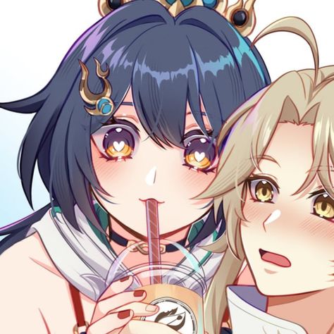 #yanli #yanqing #yunli #hsr #honkaistarrail #pfp #icon #matchingicon #matchingprofile #matching #cute #couple #duo #discord Yanqing And Yunli Icon, Yanqing Icon, Set Profile, Profil Couple, Couple Icon, Pfp Ideas, Couples Icons, Matching Pfps, Star Rail